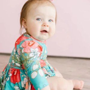 NWT Mila & Rose Tropical Print Floral Bodysuit Dress